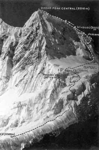
Broad Peak First Ascent Central Summit From Chinese Side 1992 Route - alpinejournal.org.uk - photo by Kurt Diemberger

